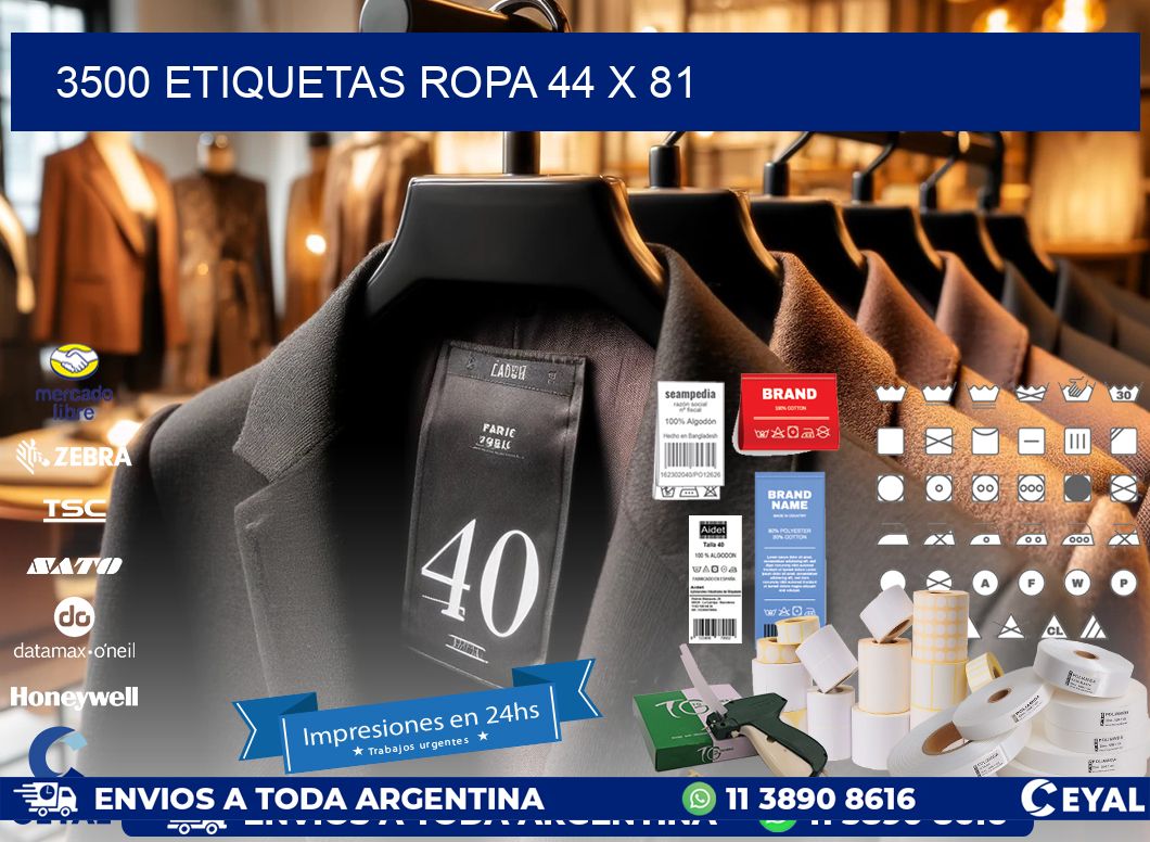 3500 ETIQUETAS ROPA 44 x 81