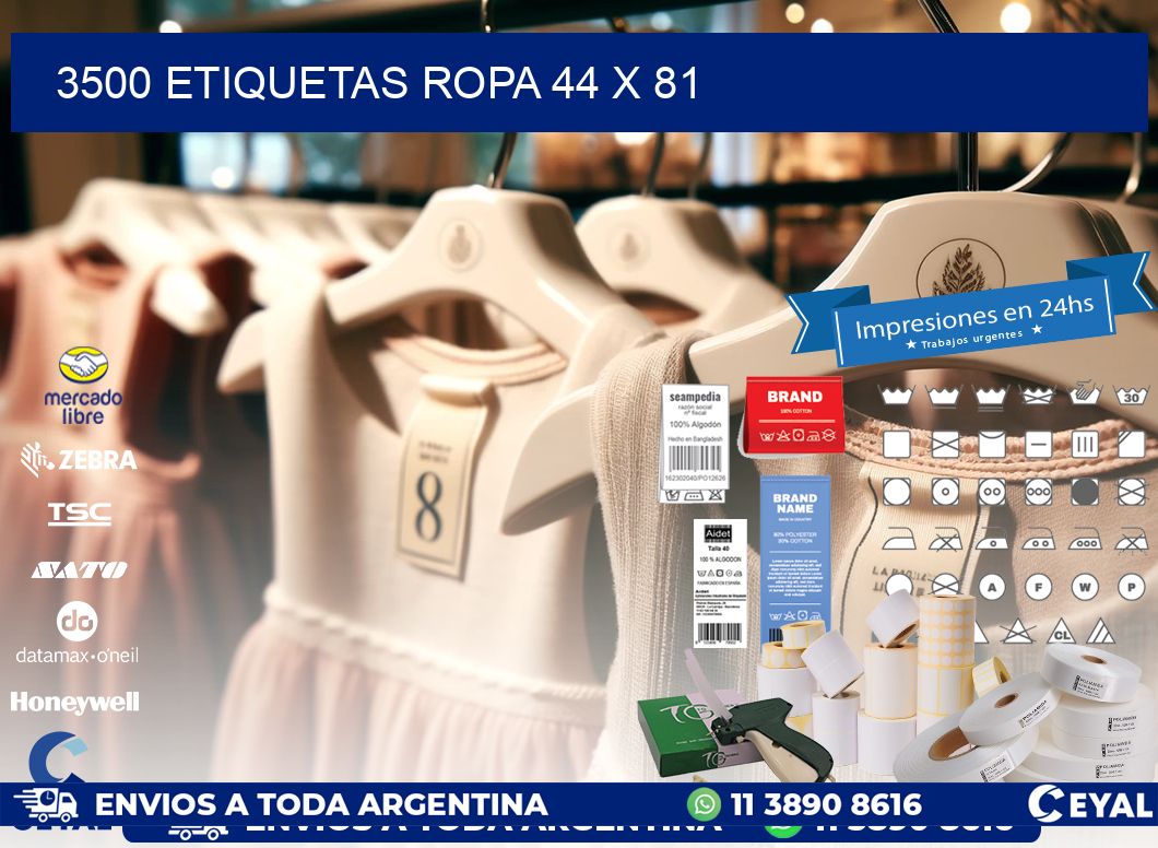 3500 ETIQUETAS ROPA 44 x 81