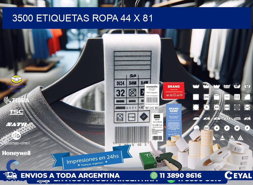 3500 ETIQUETAS ROPA 44 x 81