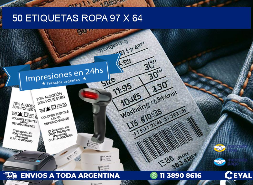 50 ETIQUETAS ROPA 97 x 64