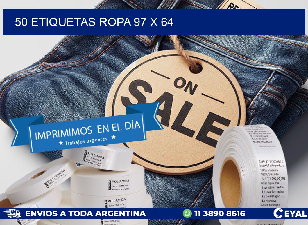 50 ETIQUETAS ROPA 97 x 64