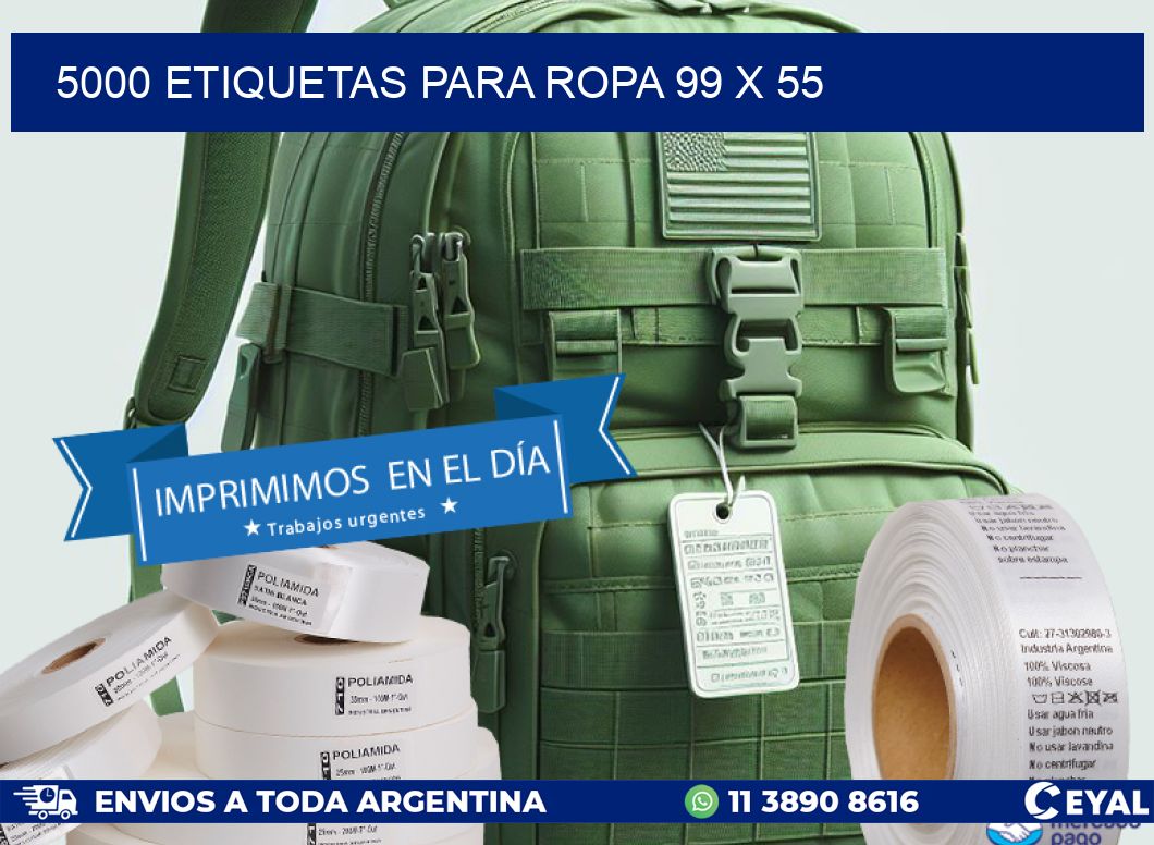 5000 ETIQUETAS PARA ROPA 99 x 55