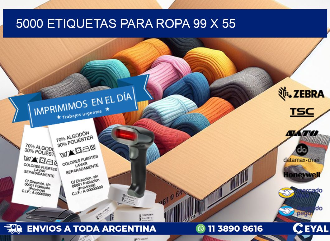 5000 ETIQUETAS PARA ROPA 99 x 55