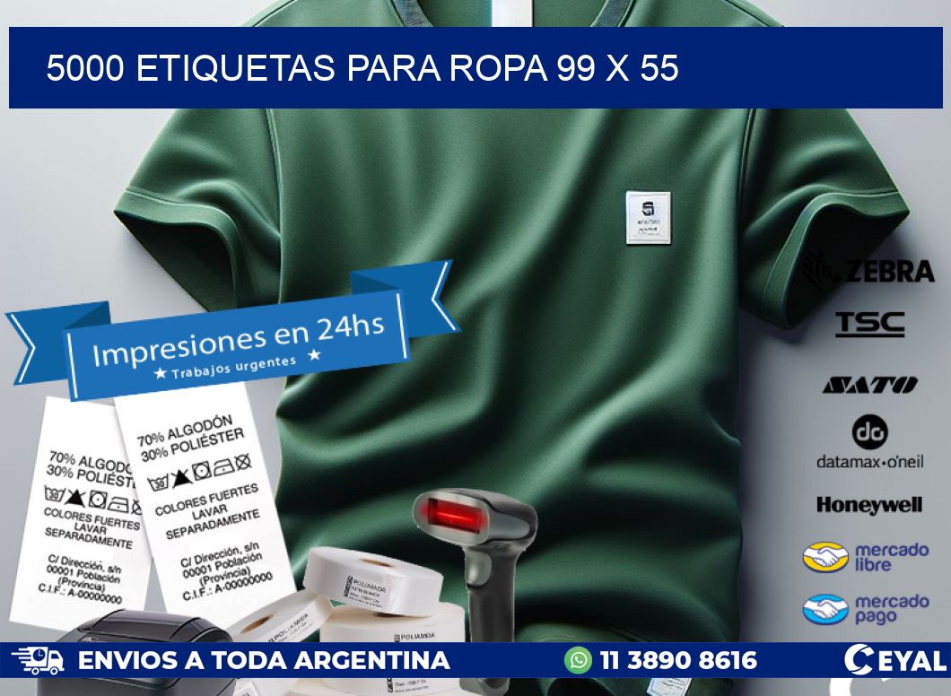 5000 ETIQUETAS PARA ROPA 99 x 55