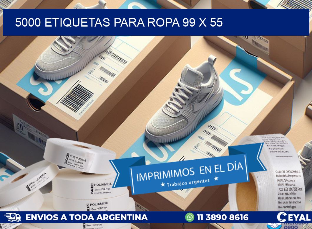 5000 ETIQUETAS PARA ROPA 99 x 55