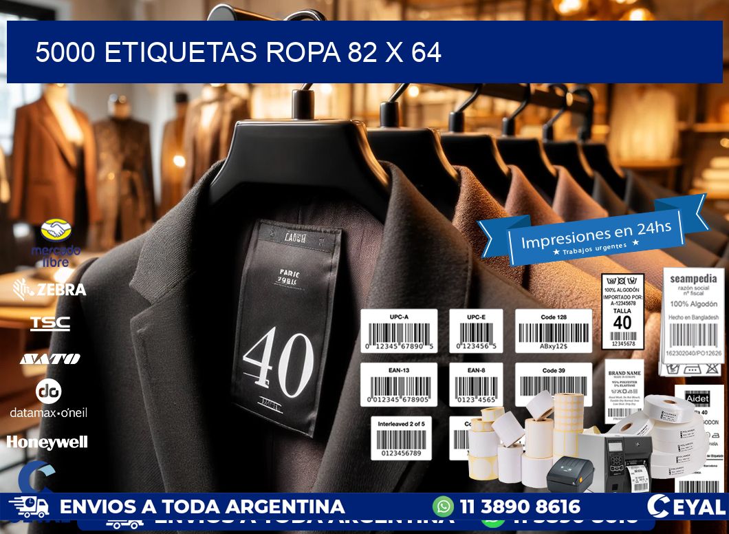 5000 ETIQUETAS ROPA 82 x 64