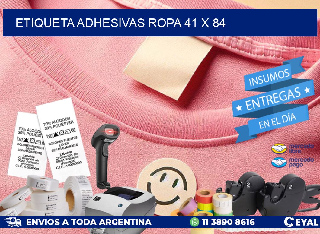 ETIQUETA ADHESIVAS ROPA 41 x 84