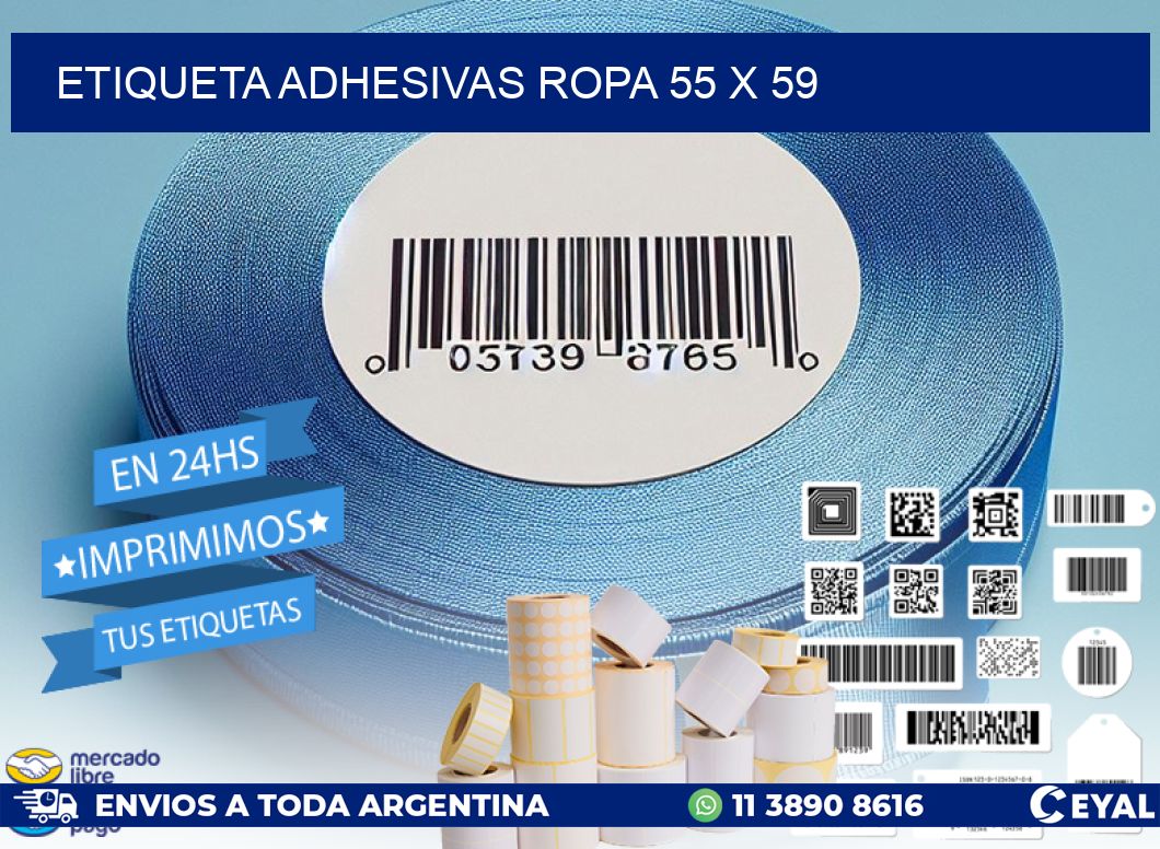 ETIQUETA ADHESIVAS ROPA 55 x 59