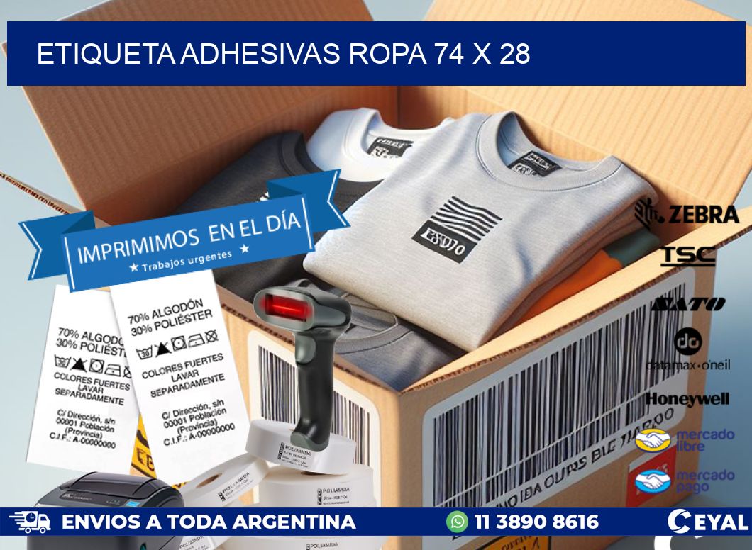 ETIQUETA ADHESIVAS ROPA 74 x 28