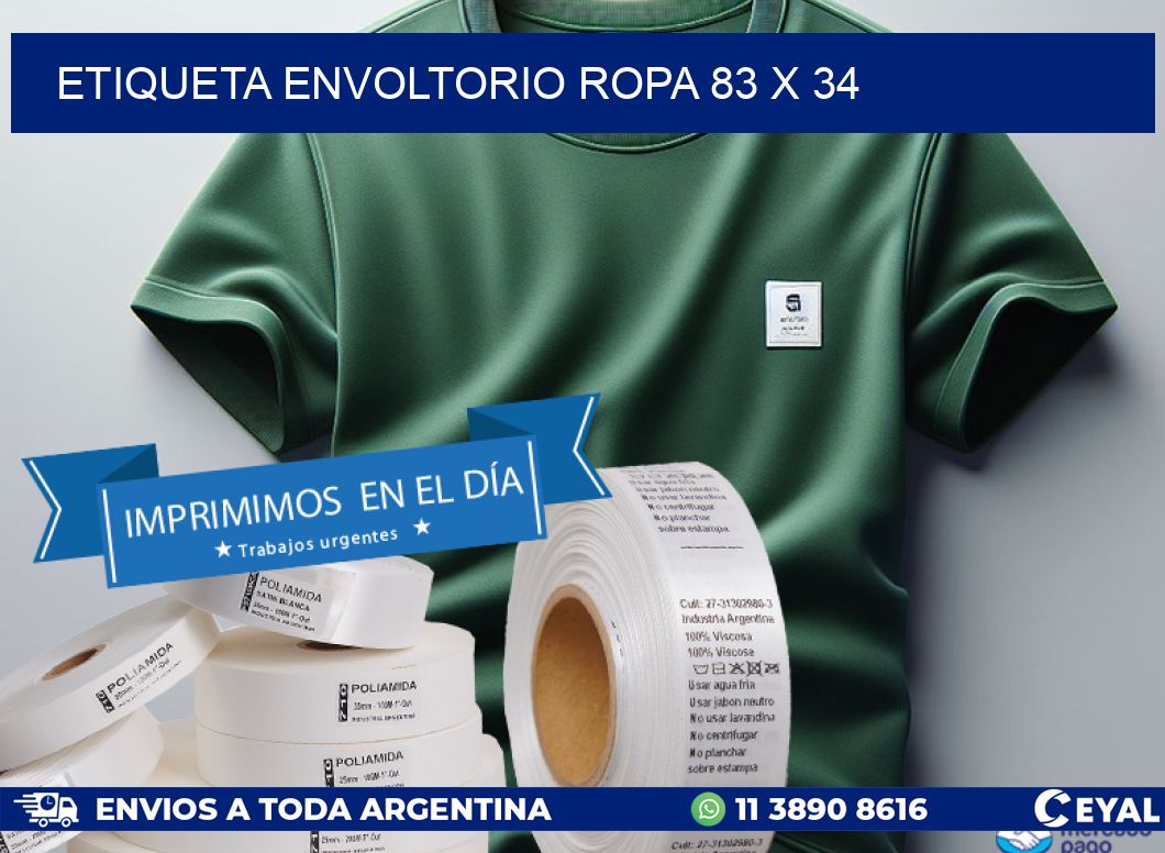 ETIQUETA ENVOLTORIO ROPA 83 x 34