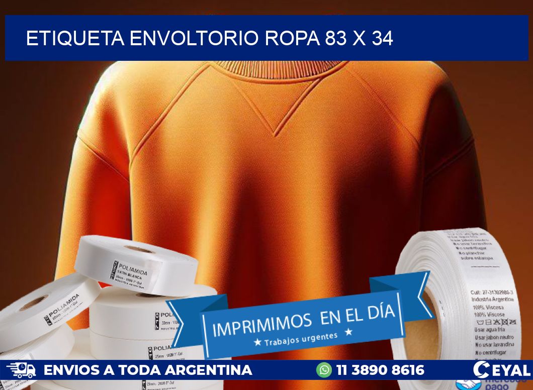 ETIQUETA ENVOLTORIO ROPA 83 x 34