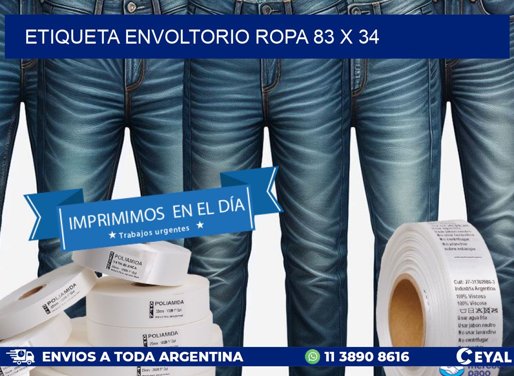 ETIQUETA ENVOLTORIO ROPA 83 x 34