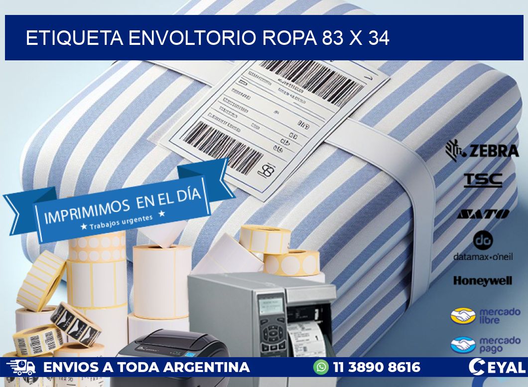 ETIQUETA ENVOLTORIO ROPA 83 x 34