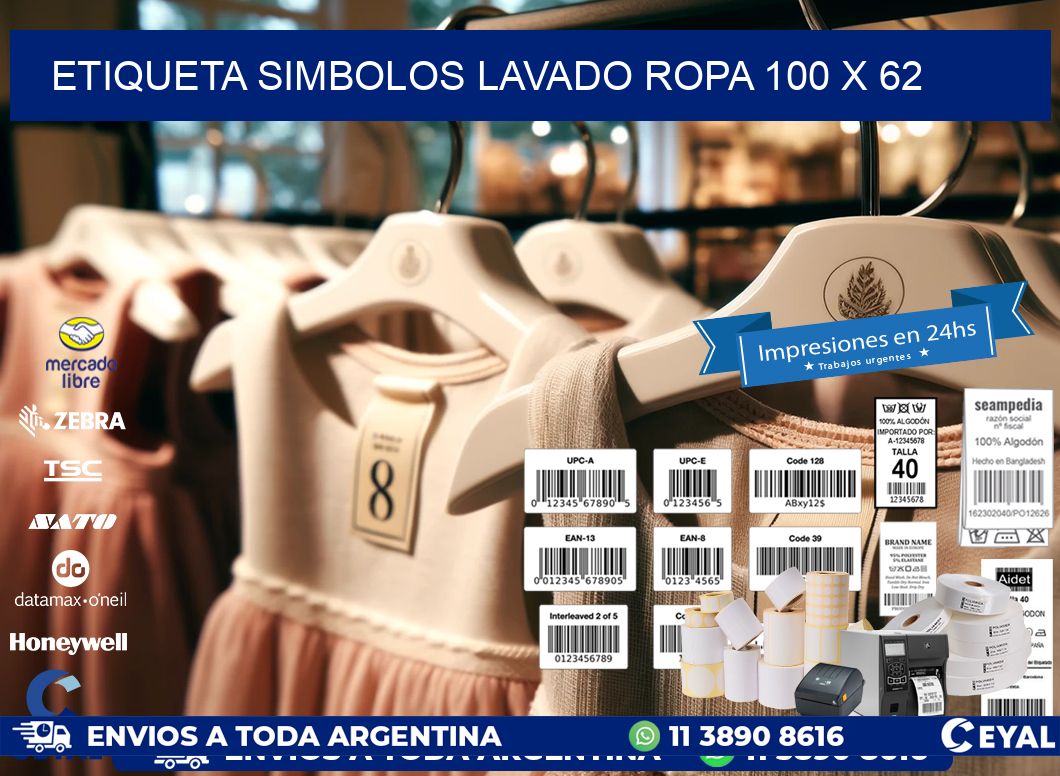 ETIQUETA SIMBOLOS LAVADO ROPA 100 x 62
