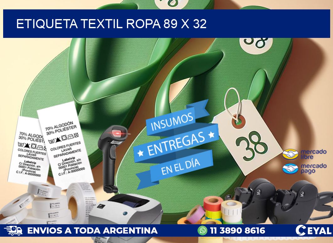 ETIQUETA TEXTIL ROPA 89 x 32