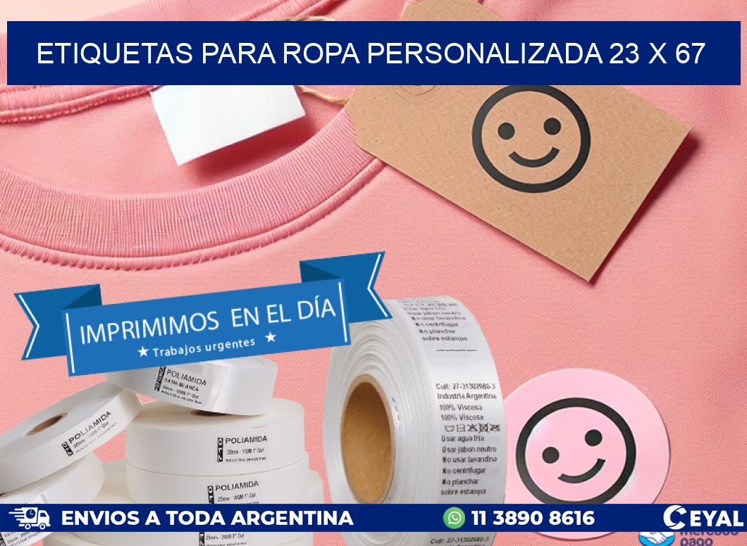 ETIQUETAS PARA ROPA PERSONALIZADA 23 x 67