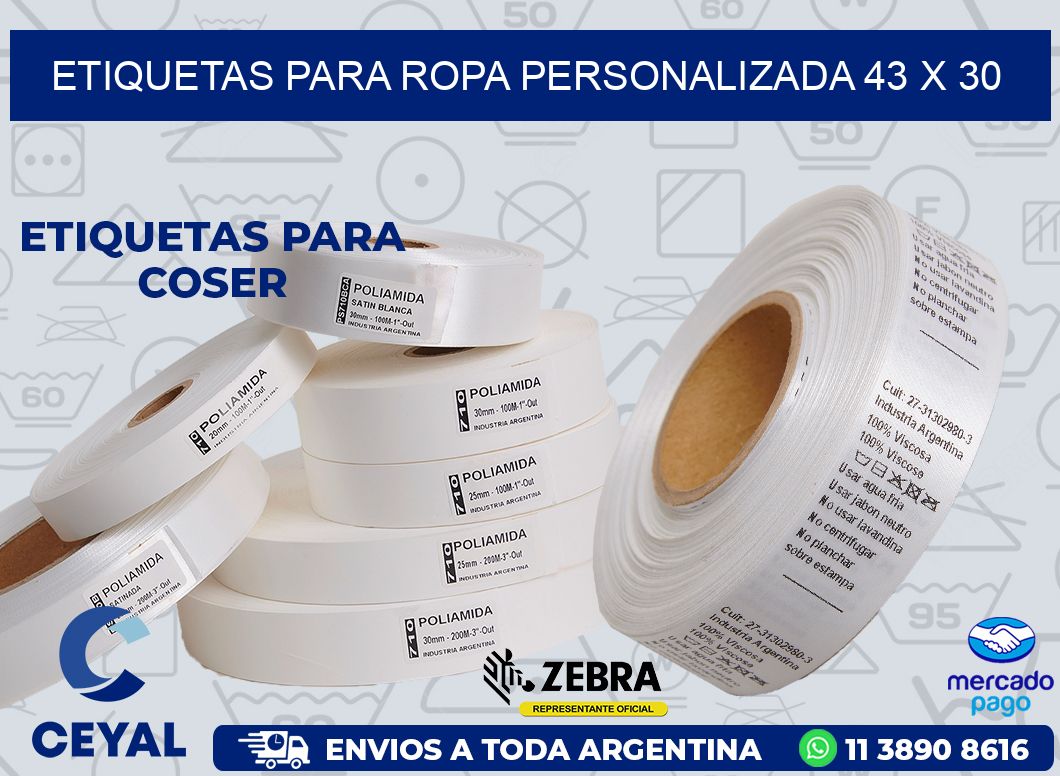 ETIQUETAS PARA ROPA PERSONALIZADA 43 x 30