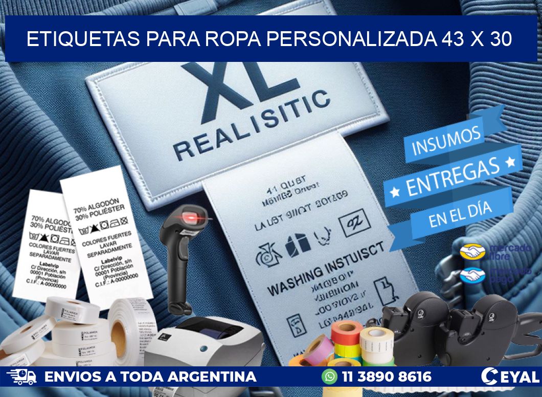 ETIQUETAS PARA ROPA PERSONALIZADA 43 x 30