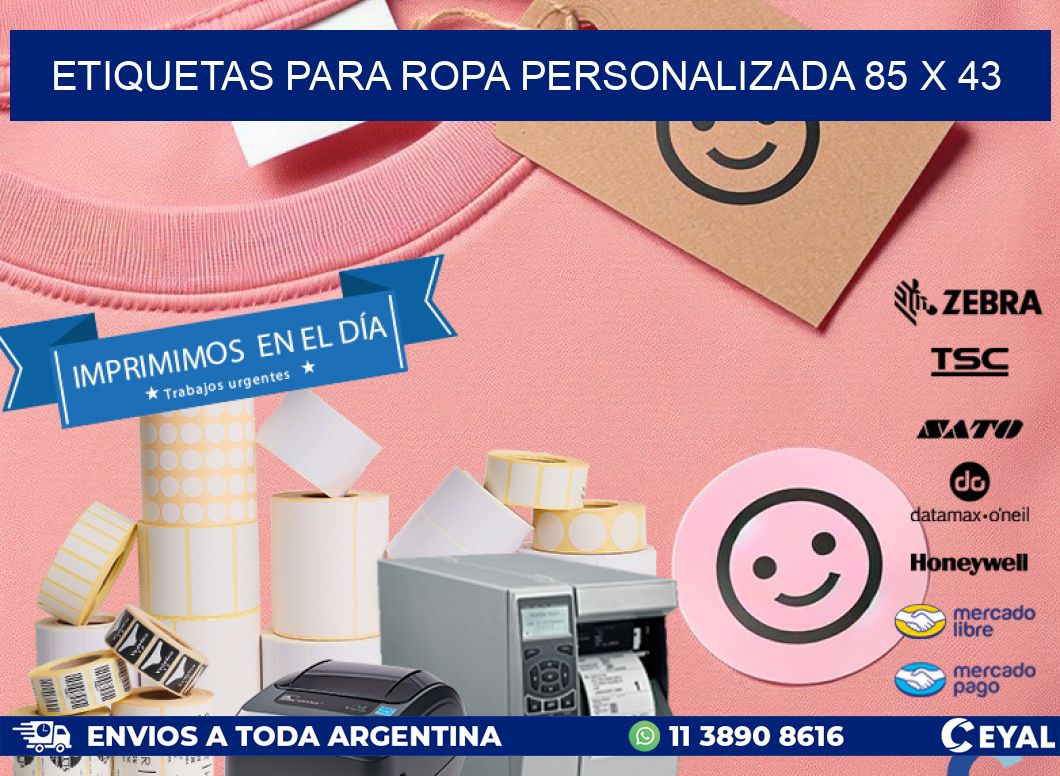 ETIQUETAS PARA ROPA PERSONALIZADA 85 x 43