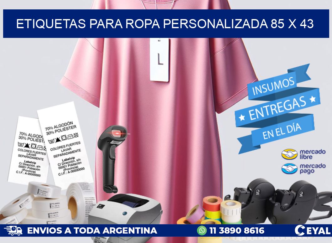 ETIQUETAS PARA ROPA PERSONALIZADA 85 x 43