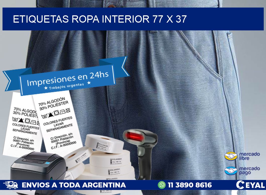ETIQUETAS ROPA INTERIOR 77 x 37
