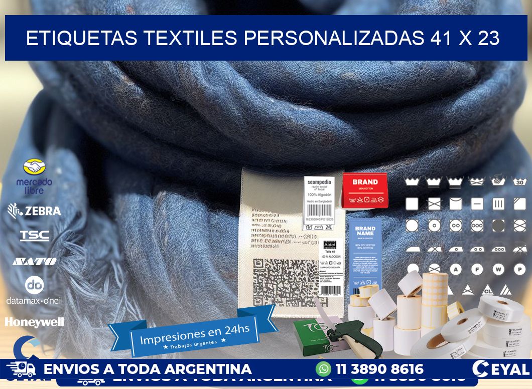 ETIQUETAS TEXTILES PERSONALIZADAS 41 x 23