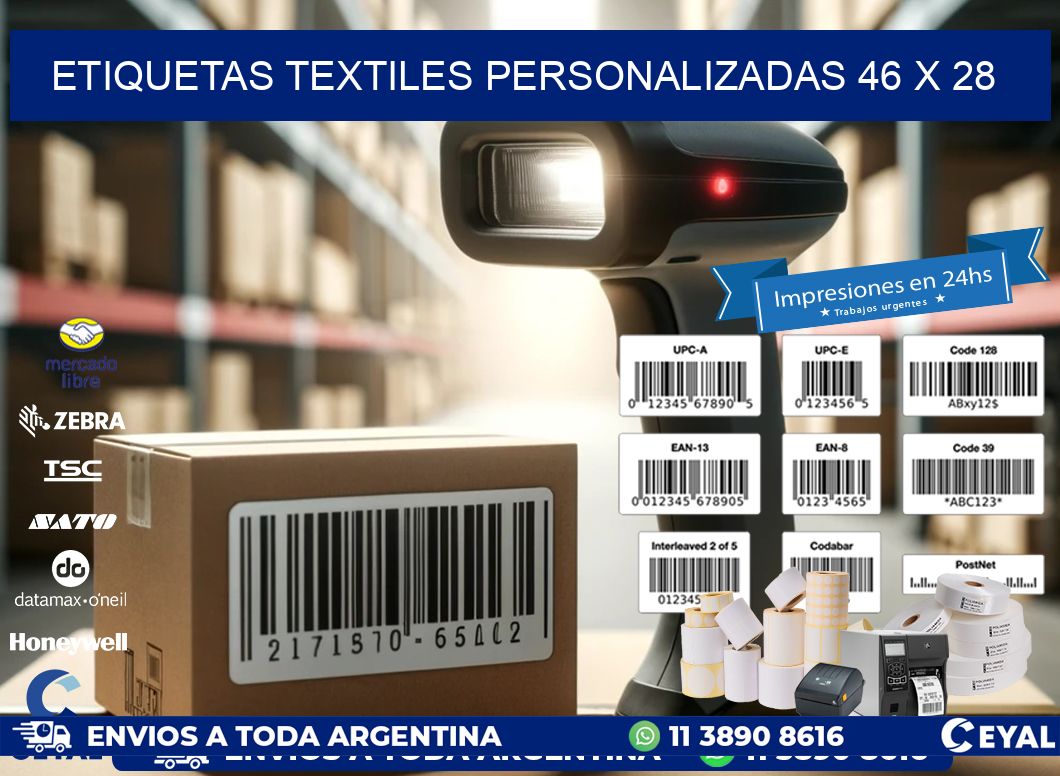 ETIQUETAS TEXTILES PERSONALIZADAS 46 x 28