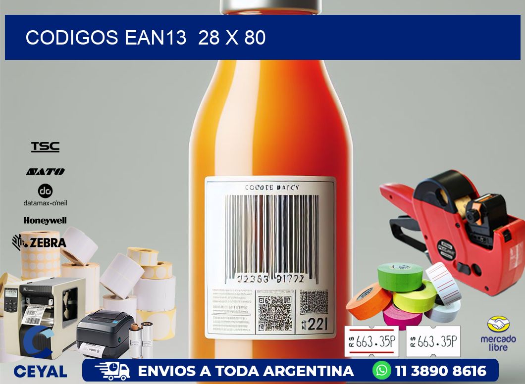 CODIGOS EAN13  28 x 80