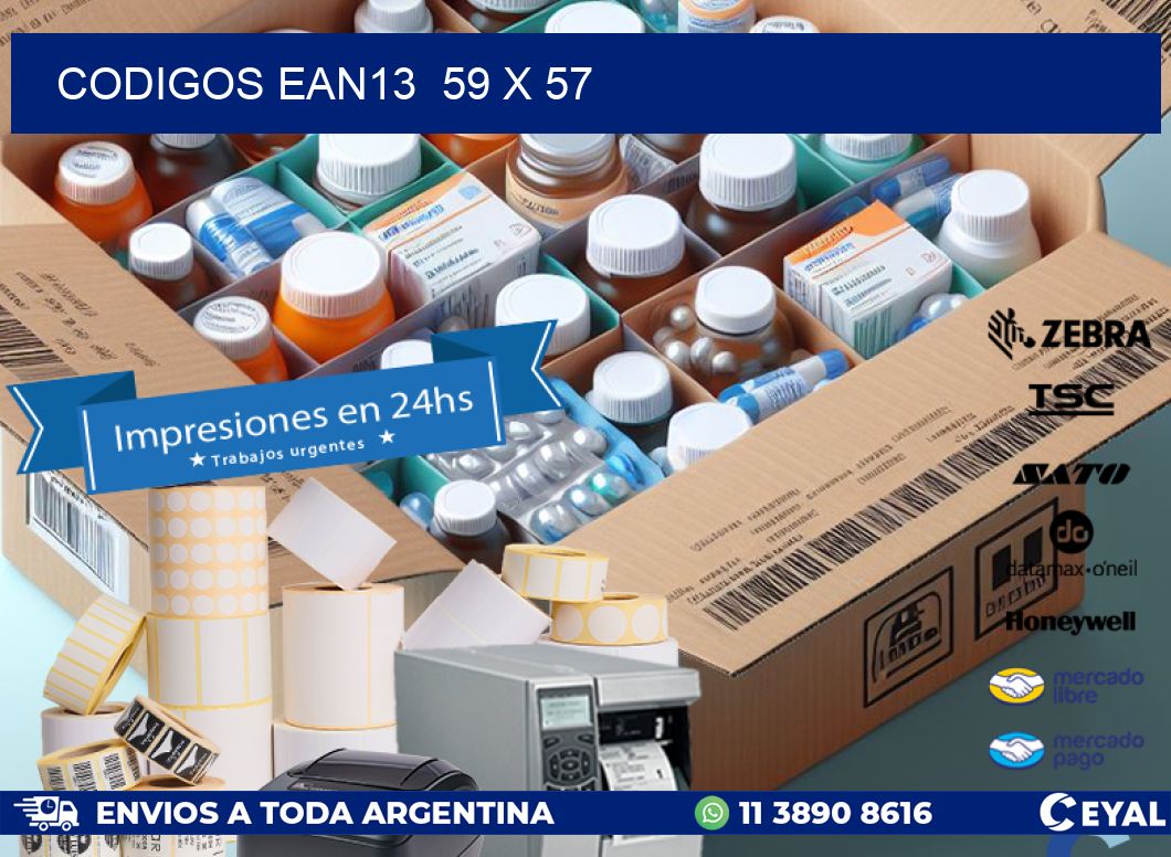 CODIGOS EAN13  59 x 57