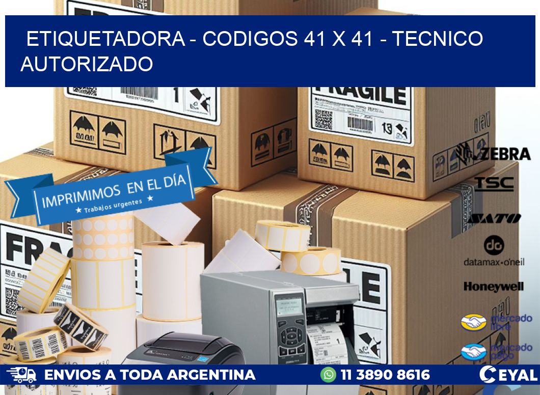 ETIQUETADORA - CODIGOS 41 x 41 - TECNICO AUTORIZADO