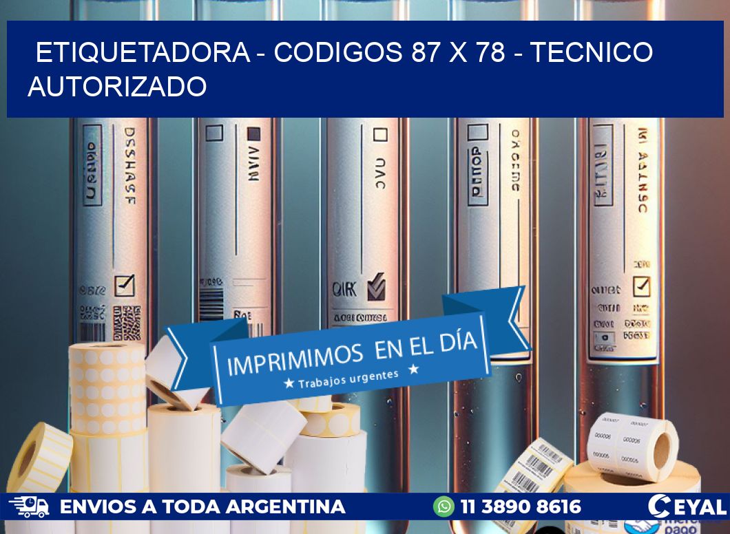 ETIQUETADORA - CODIGOS 87 x 78 - TECNICO AUTORIZADO