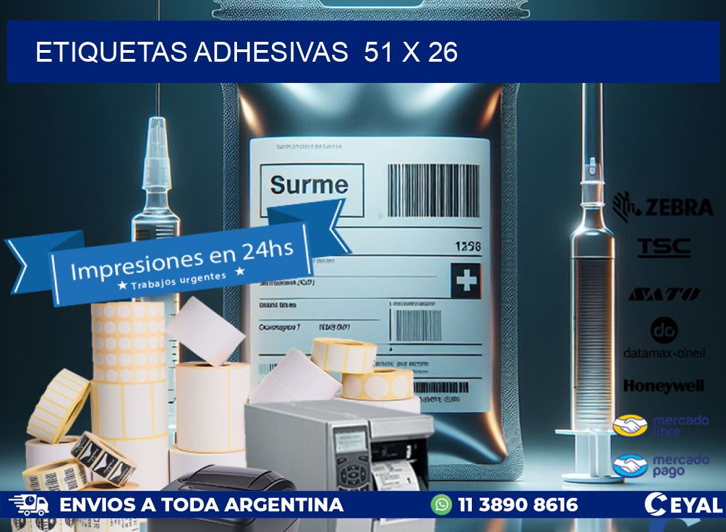ETIQUETAS ADHESIVAS  51 x 26