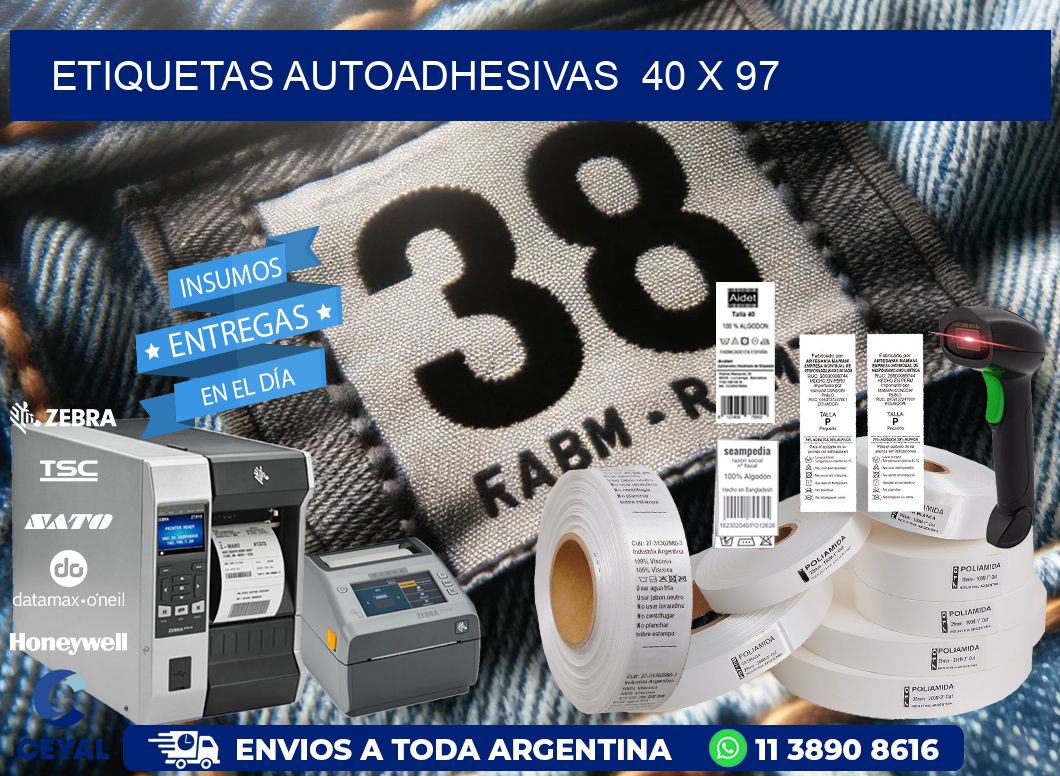 ETIQUETAS AUTOADHESIVAS  40 x 97