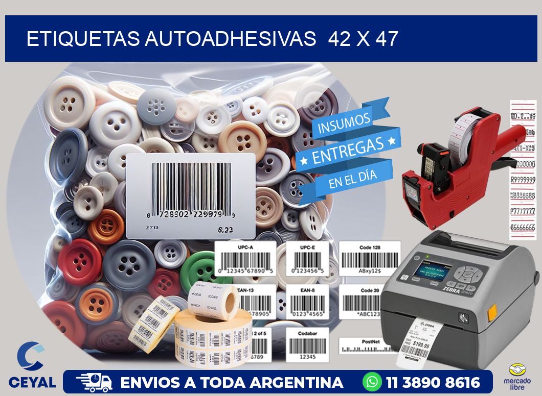 ETIQUETAS AUTOADHESIVAS  42 x 47