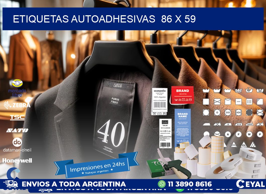 ETIQUETAS AUTOADHESIVAS  86 x 59