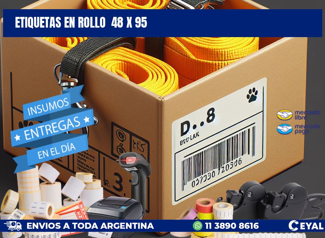 ETIQUETAS EN ROLLO  48 x 95