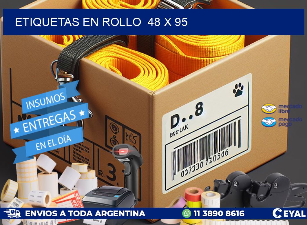 ETIQUETAS EN ROLLO  48 x 95