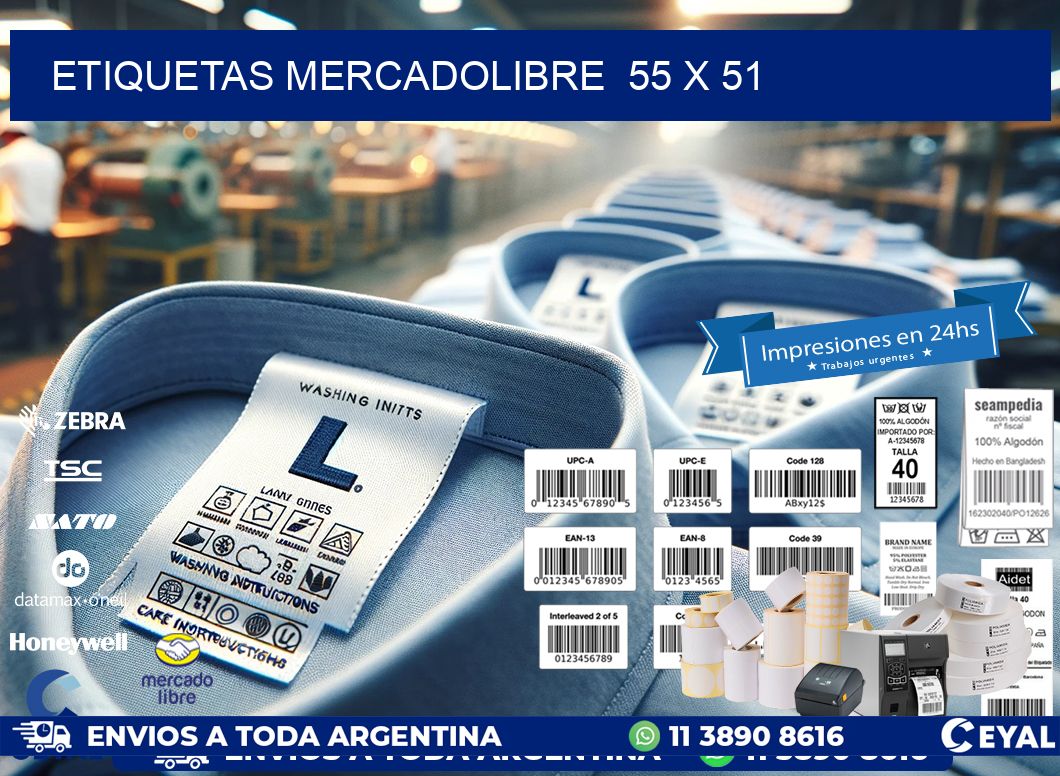 ETIQUETAS MERCADOLIBRE  55 x 51