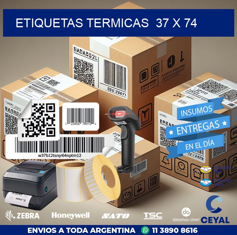 ETIQUETAS TERMICAS  37 x 74