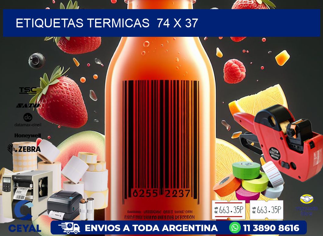 ETIQUETAS TERMICAS  74 x 37