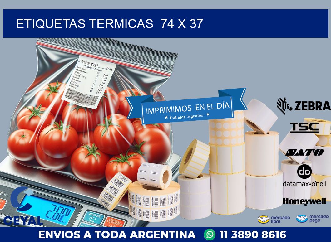 ETIQUETAS TERMICAS  74 x 37