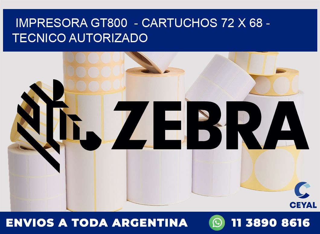 IMPRESORA GT800  - CARTUCHOS 72 x 68 - TECNICO AUTORIZADO
