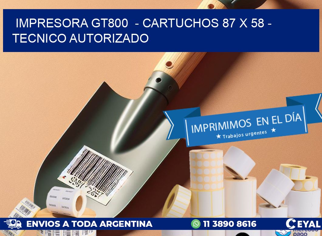 IMPRESORA GT800  - CARTUCHOS 87 x 58 - TECNICO AUTORIZADO
