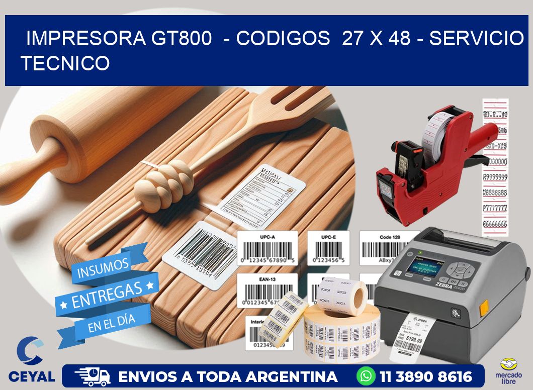 IMPRESORA GT800  - CODIGOS  27 x 48 - SERVICIO TECNICO