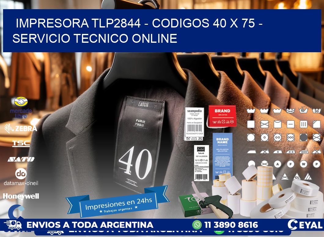 IMPRESORA TLP2844 - CODIGOS 40 x 75 - SERVICIO TECNICO ONLINE
