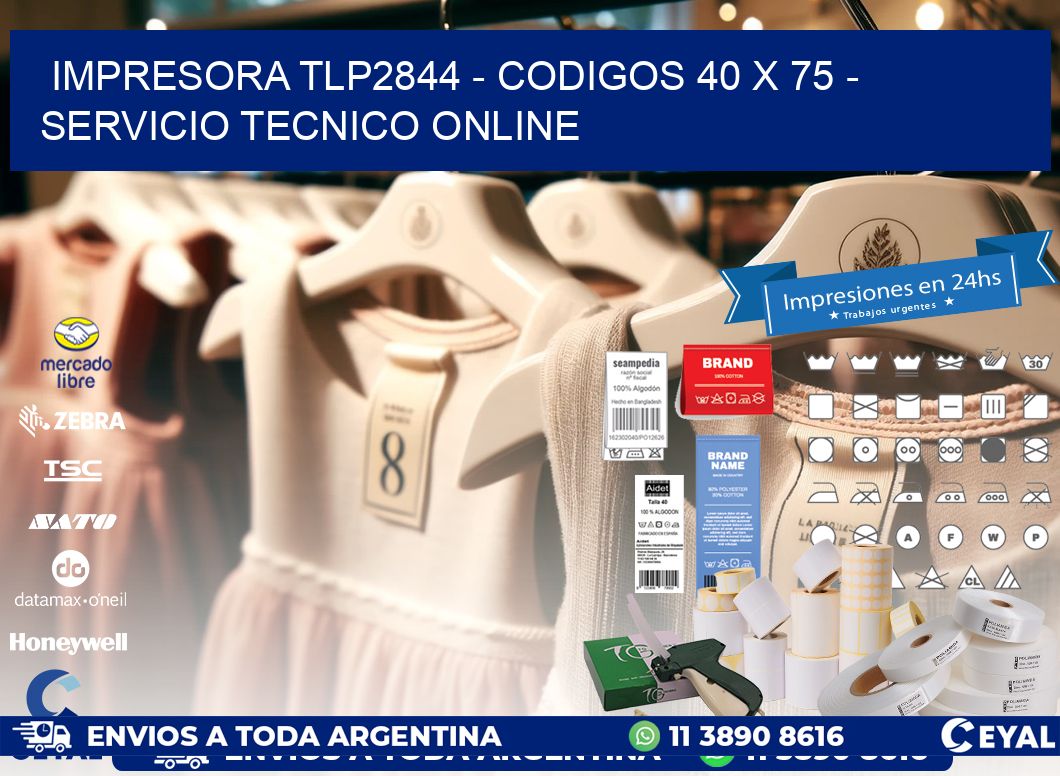 IMPRESORA TLP2844 - CODIGOS 40 x 75 - SERVICIO TECNICO ONLINE