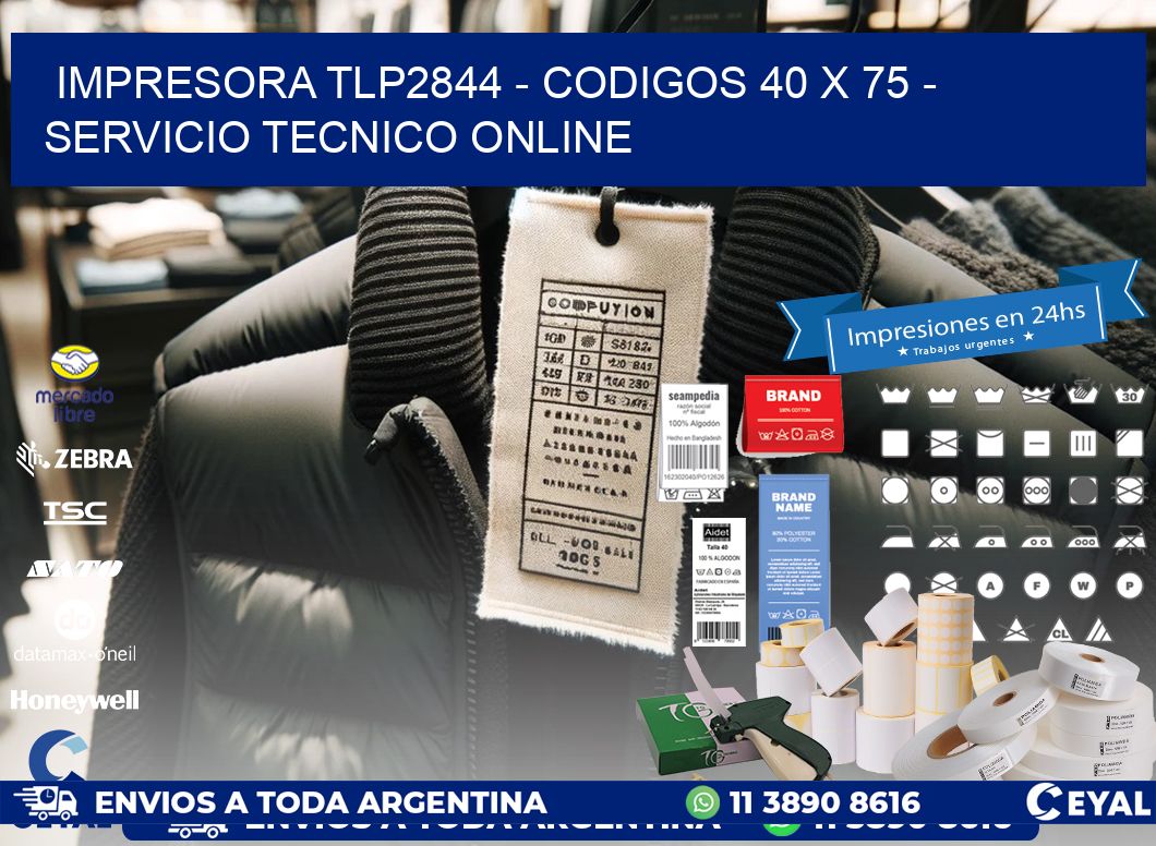 IMPRESORA TLP2844 – CODIGOS 40 x 75 – SERVICIO TECNICO ONLINE