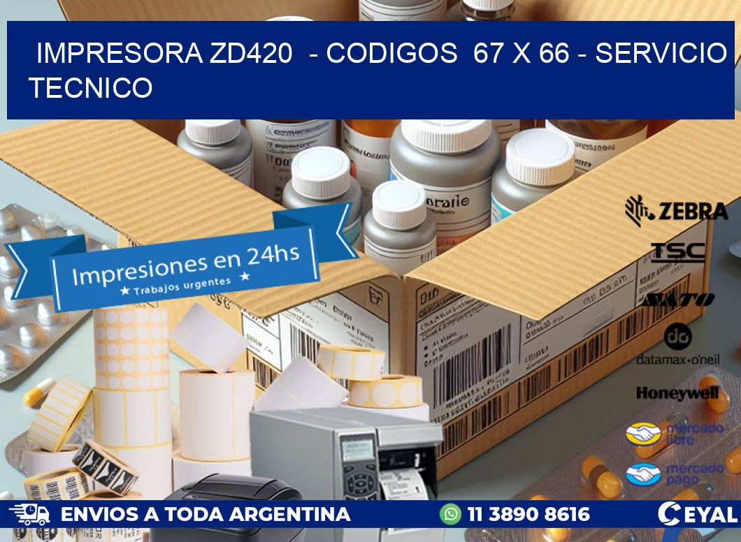 IMPRESORA ZD420  – CODIGOS  67 x 66 – SERVICIO TECNICO