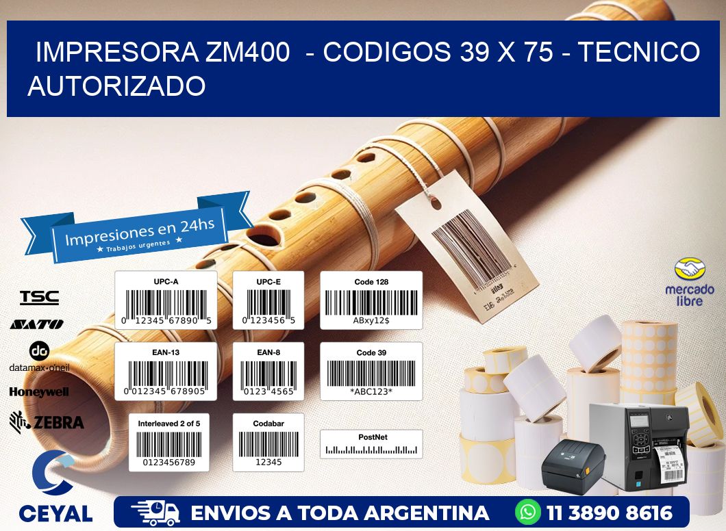 IMPRESORA ZM400  - CODIGOS 39 x 75 - TECNICO AUTORIZADO