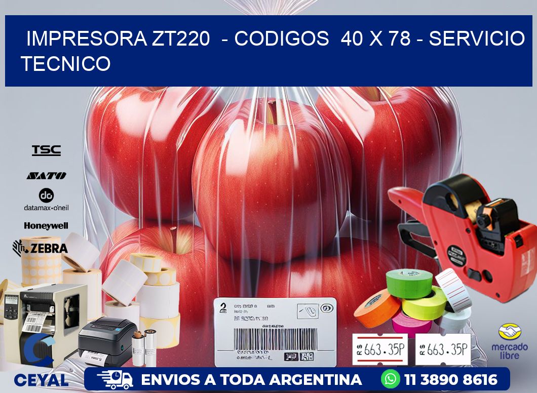 IMPRESORA ZT220  - CODIGOS  40 x 78 - SERVICIO TECNICO